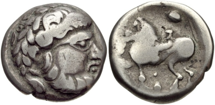 Imitations of Philip II of Macedon. 2nd century BC. AR Tetradrachm 23mm, 13.19 g Sold for $115 14102009.jpg