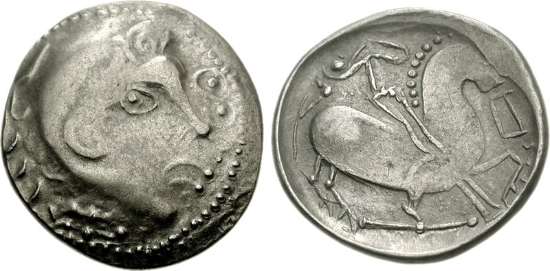 Imitations of Philip II of Macedon. AR Tetradrachm (8.54 g, 10h) Herakleskopf  Sold for $875 16092009.jpg