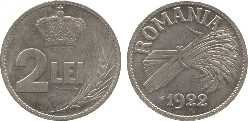 1922 - 2 Lei - HF CuNi 7.83gr