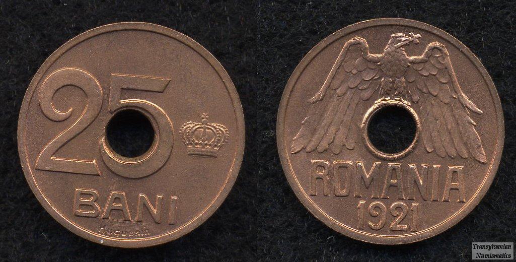 1921 - 25 Bani HF eseu cupru