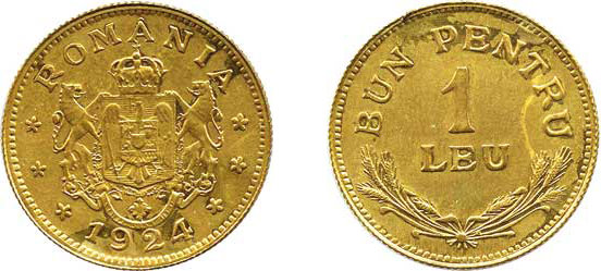 1924 - 1 Leu Bruxelles. - Frappe monnaie - Tranche striée. - Inédit. - 3.41g