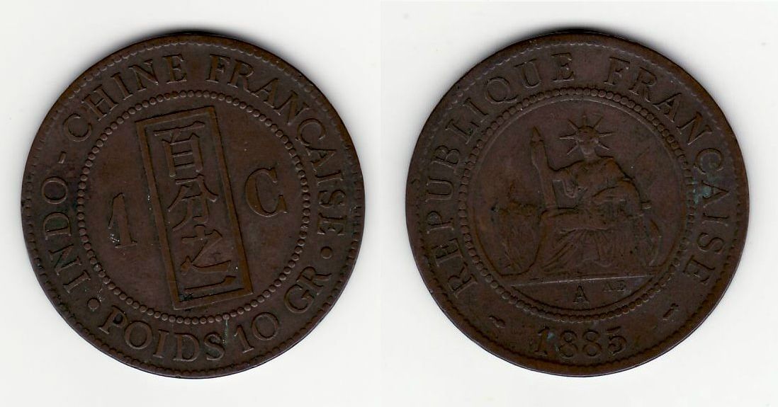 1885 - 1 cent Indo China Franceza - 8 euro