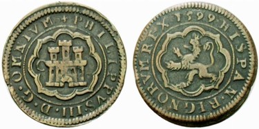 4 Maravedis 1599 Segovia C, sin punto tras REX.jpg